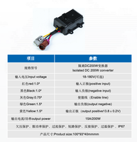 Convertisseur abaisseur DC-DC 200W, alimentation usine, 18V-180V vers 12V/14V, étanche IP67 pour voiture