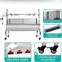 Barbecue Coréen Électrique Premium en Acier Inoxydable pour Camping, Gril à Charbon de Bois, Rôtissoire à Agneau et Poulet, Foyer Ouvert