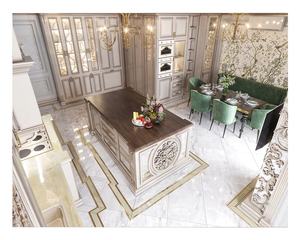 Kabinet dapur kayu padat kenari mewah Modern Amerika Set lengkap untuk dirakit dengan Pulau - Product Image 5