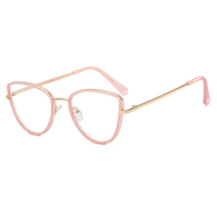 Lunettes de soleil vintage pour femmes, monture en métal, œil de chat, verres plats, nouvelles arrivées 2023, lunettes tendance pour femmes, anti-lumière bleue