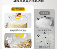 Pochette transparente de qualité alimentaire avec bec verseur et poignée portable pour le stockage de céréales, noix, lait, aliments secs et liquides