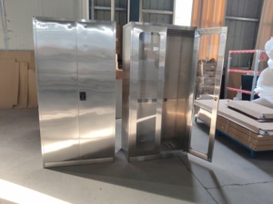 Archivador de Acero Inoxidable con Cerradura y Puertas Dobles, Mueble de Oficina Moderno para Hospital o Uso Comercial - Product Image 5