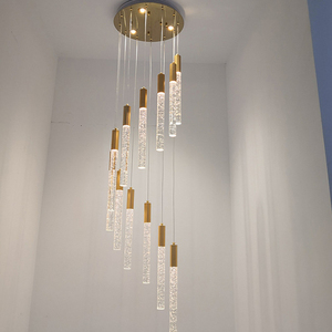Drop Big Luxury Modern High <b>Ceiling</b> Lobby Villa House Hanging Stair <b>Crystal</b> Lamps <b>Led</b> Long Chandelier Pendant <b>Light</b> Fixture - Product Image 1