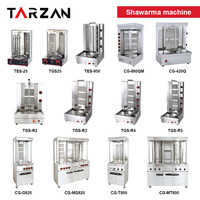 Machine à kebab à gaz à 4 brûleurs en acier inoxydable Machine automatique à kebab pour restaurant et fête