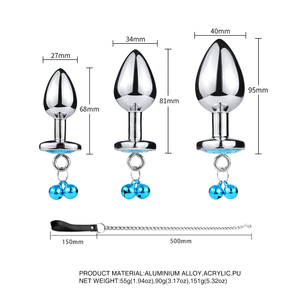 Jouets anaux en métal pour femmes avec <span class=keywords><strong>laisse</strong></span> en aluminium et 2 cloches jouets sexuels pour adultes pour le jeu <span class=keywords><strong>anal</strong></span> et les jeux sexuels - Product Image 3