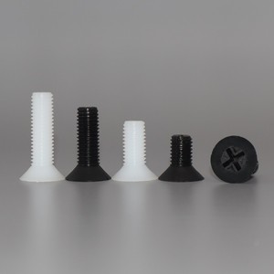 Tornillos de Cabeza Plana con Ranura Cruzada de Nailon PA66 de Alta Calidad, M2.5 - M6, Blancos y Negros, DIN 965, Pernos de Plástico - Product Image 4