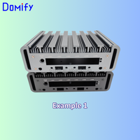 Boîtier PC SBC13 en alliage d'aluminium 6063 personnalisé, compatible Mini-ITX/Nano, avec fenêtre latérale et ports USB/audio – Stock Domify