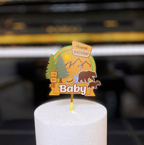 Decoración para Pastel de Cumpleaños de Bebé, Serie de Cumpleaños, Impresión a Color en Acrílico, Oso de Zoológico, <span class=keywords><strong>Dinosaurio</strong></span> - Product Image 3