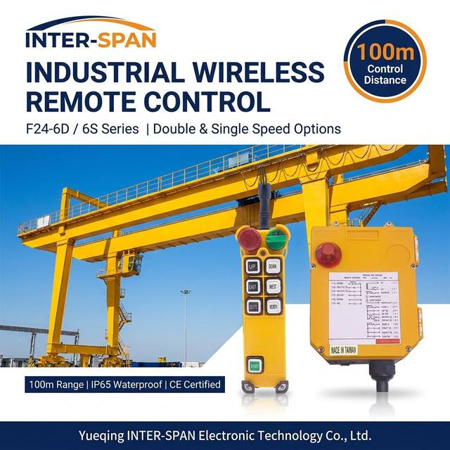 F24-6D/6S 6 Channel 6 Buttons Double Single Speed Telecrane Remote Control Hoist Crane System
