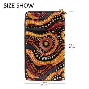 Hot Selling Australian Aboriginal Tribal Long Clutch <b>RFID</b> <b>Blocking</b> Bifold Travel PU <b>Wallets</b> Credit Card Holder with Card Slots - Product Image 4