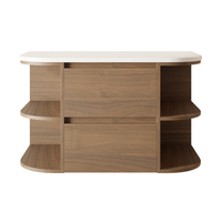 Meuble de salle de bain mural minimaliste moderne avec étagères à double ouverture latérale, meuble de rangement de salle de bain gain de place