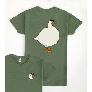 Camiseta Cool Goose con diseño de pato verde, ropa informal unisex - Product Image 1