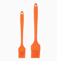 Kit de pinceaux à badigeonner en silicone avec manche en plastique chromé, résistant à la chaleur, antiadhésif, durable, 2 pièces, outils de cuisson pour pâtisserie