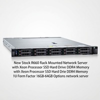Nouveau stock de serveurs réseau montés en rack R660 avec processeur Xeon, disque dur SSD, mémoire DDR4, facteur de forme 1U, options 16 Go-64 Go