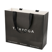 Sac fourre-tout personnalisé en papier kraft brun avec logo imprimé sur mesure, poignées en ruban, pour bijoux et vêtements