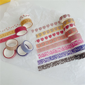 Klein màu xanh vẽ tay cổ điển Washi băng trang trí chấm mặt nạ Băng Kpop Washi băng dán kẻ sọc đen và trắng - Product Image 3