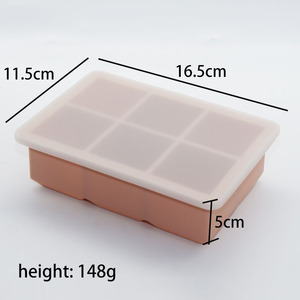 Moule à glaçons en silicone de qualité alimentaire réutilisable, facile à démouler, avec couvercle, pour 6 glaçons - Product Image 6