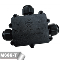 Boîte de jonction étanche IP68 M686, boîte de jonction étanche pour câbles extérieurs, boîte étanche de type T à trois voies