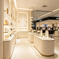 Vitrine en bois massif de haute qualité, élégante et moderne pour l'aménagement intérieur des magasins de cosmétiques et de parfums, solution tout-en-un