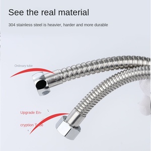 Flexible Stainless Steel Shower Hose - 1.5m Gold-Plated Bathroom Pipe, Handheld Showerhead Replacement Tube