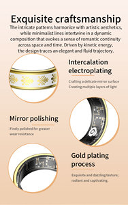 Bague intelligente en acier inoxydable de qualité supérieure, moniteur de fréquence cardiaque et d'oxygène sanguin avec contrôle gestuel - Product Image 3