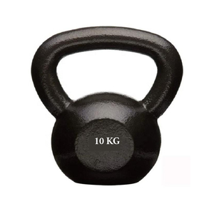 10 kg Cast Iron Kettlebell Black Powder Coated <b>Strength</b> <b>Training</b> Weight for Home Gym Functional Fitness Workout and Exercise - Product Image 1