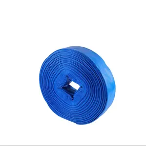 Manufact Durable Blue PVC Lay Flat Hose 3 5 Bar Plastic Layflat Pipe 1 2 4 6 8 10 12 14 16 Inch For Backwash Irrigation Farming