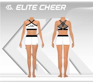 Trắng và đen Cô Gái Thể Thao Áo ngực hoạt động đào tạo hàng đầu mặc cho đội cổ vũ Crop <span class=keywords><strong>Top</strong></span> và ngắn - Product Image 3