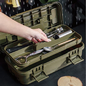 Boîte de rangement d'outils double couche multifonctionnelle pour la maison, boîtes de rangement d'outils de camping, étui à outils empilables - Product Image 5