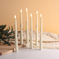 Matti's Ivory 3d Real Flame Plastic Light 10 Key Remote Control Candle Stick LED Taper Candle