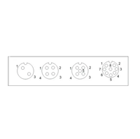 Connecteur circulaire M 12 Câbles femelles 4 5 broches Câble M12 Connecteur étanche Câble PVC moulé à angle droit à double extrémité