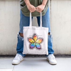 Sac fourre-tout en toile personnalisé DLBZ, motif arc-en-ciel, écologique, lavable, avec poignée en corde, pour un usage quotidien - Product Image 5