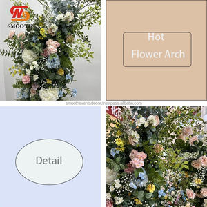 ซุ้มดอกไม้สำหรับงานแต่งงานพื้นหลังซุ้มโค้งดีไซน์ใหม่เรียบสีเขียวสวยงาม - Product Image 2