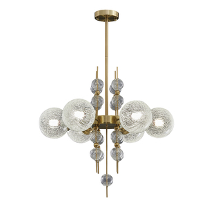 Hiện đại Chrome nghệ thuật Thiết kế ánh sáng mặt dây chuyền phòng ăn phòng khách đơn giản thủy tinh bóng đèn chùm - Product Image 5