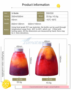Hình dạng độc đáo nhựa dùng một lần Pet tam giác chai nước trái cây với nắp nhôm cho rượu vang trái cây trà lạnh ép đồ uống - Product Image 4