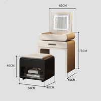 Meubles de maison : Coiffeuse en bois blanche pour chambre à coucher, avec rangement, miroir et éclairage, pour filles