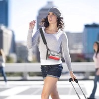 Disesuaikan gadis bulat Studio jelas PVC tas selempang dengan Adjustable tahan air tali kulit desain merek transparan