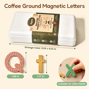 Letras Magnéticas Ecológicas Hechas con Posos <span class=keywords><strong>de</strong></span> Café Reciclados, Imanes para Refrigerador ABC, No Tóxicos, Sostenibles, Juguete Educativo del Alfabeto - Product Image 4