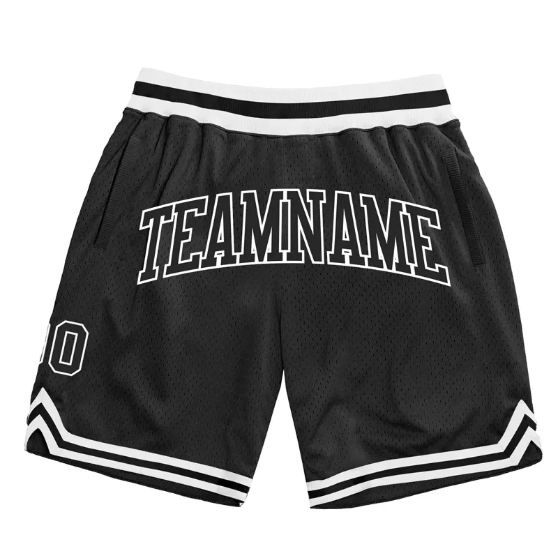 Fabricant de vêtements de sport Shorts personnalisés Hommes Noir et blanc Short de basket-ball bicolore Logo