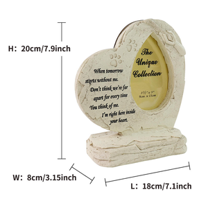 Cadre commémoratif pour animaux de compagnie en polyrésine personnalisé, peint à la main, durable, en forme de cœur, avec empreinte de patte décorative, sculpture, décoration nautique pour la maison, <span class=keywords><strong>anime</strong></span> - Product Image 6