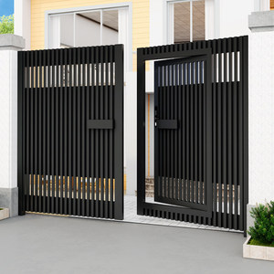 Porte battante électrique en alliage d'<span class=keywords><strong>aluminium</strong></span> pour entrée de villa, jardin et maison, style chinois moderne - Product Image 2