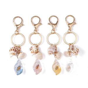 Porte-clés Coquillage Tendance Été Plage, Anneau de Clé Conque, Breloques Pendentifs pour Femmes et Filles, Cadeaux DIY Faits Main pour Sac, Porte-clés Étoile de Mer et Coquillage - Product Image 3