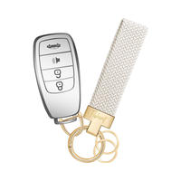 Porte-clés de voiture universel Anneau en D 3 porte-clés extensible en nylon tressé Porte-clés cool Starlight Accessoires d'intérieur pour femmes hommes