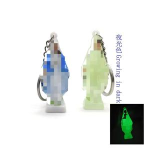 Fluorescent Green And White <b>Plastic</b> Keychain Irregular Shape Light Weight Gift For Travel Jewelry Ornament - Product Image 4