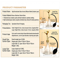 Flacons testeurs en verre de 80 ml à double paroi en laiton pour parfums, huiles essentielles et café