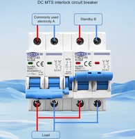 TOMZN 2P Plus 2P DC MTS Interrupteur de transfert manuel double alimentation Disjoncteur MCB pour système photovoltaïque 2P+2P