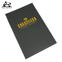 Cadre photo d'angle 2 pages en cuir PU, couverture de menu de restaurant, logo personnalisé, estampage à chaud doré, intérieur personnalisable