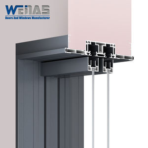 Vente en gros cadre ultra-étroit <span class=keywords><strong>rail</strong></span> suspendu supérieur à quatre panneaux sans <span class=keywords><strong>rail</strong></span> inférieur <span class=keywords><strong>porte</strong></span> <span class=keywords><strong>coulissante</strong></span> en alliage d'aluminium usine chinoise - Product Image 4