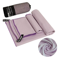 Lot de 3 serviettes en microfibre à rayures 3D, 40x80cm, serviettes rafraîchissantes douces, serviettes de plage et sac personnalisables avec logo