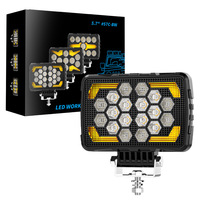 Barre lumineuse de travail LED rectangulaire 5,7 pouces 18 LED, éclairage latéral ambre, éclairage de conduite tout-terrain, projecteur IP68 étanche pour camionnette 4x4